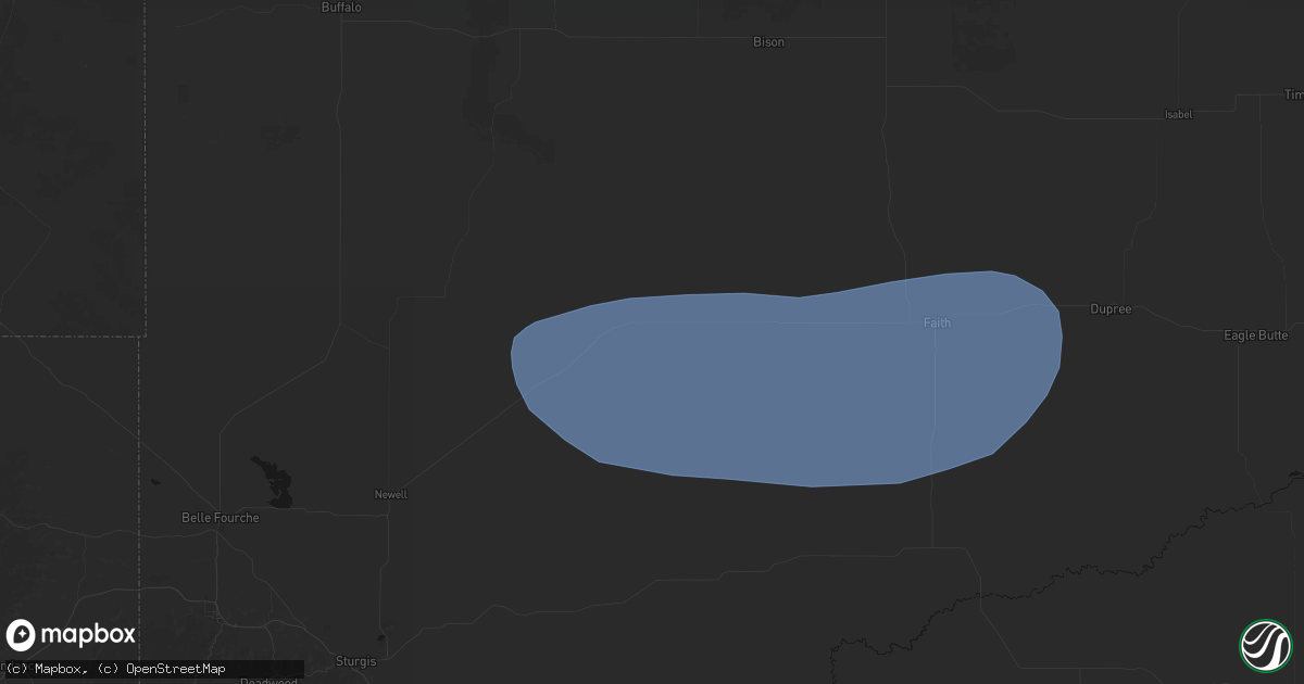 Hail map in Mud Butte, SD on June 18, 2026