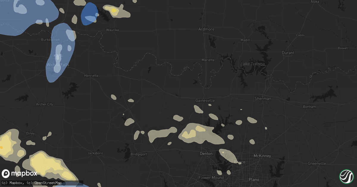 Hail map in Muenster, TX on June 18, 2026