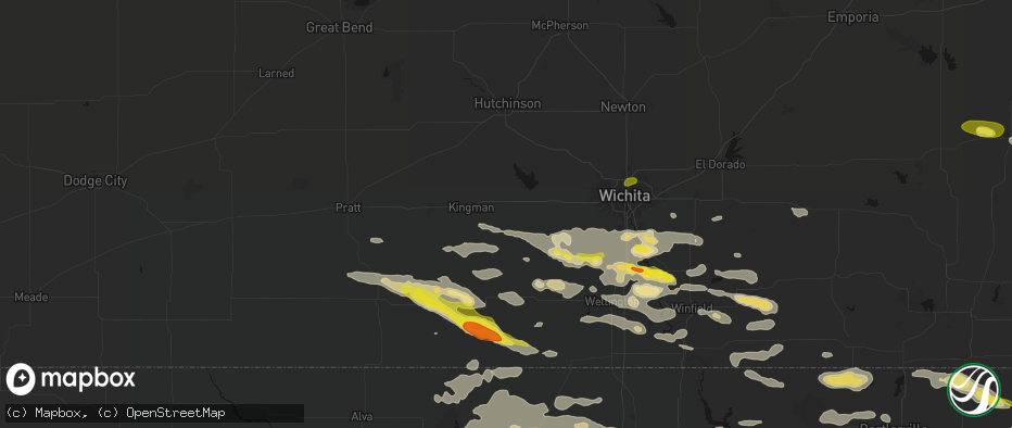 Hail map in Murdock, KS on June 18, 2026