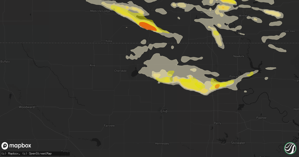 Hail map in Nash, OK on June 18, 2026