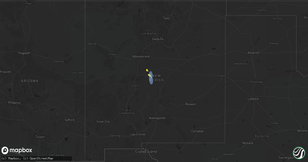 Hail map in New Mexico on June 18, 2026