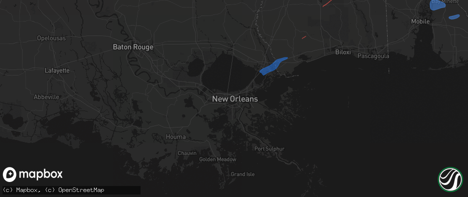 Hail map in New Orleans, LA on June 18, 2026