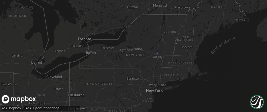 Hail map in New York on June 18, 2026