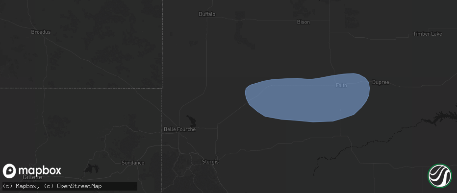 Hail map in Newell, SD on June 18, 2026