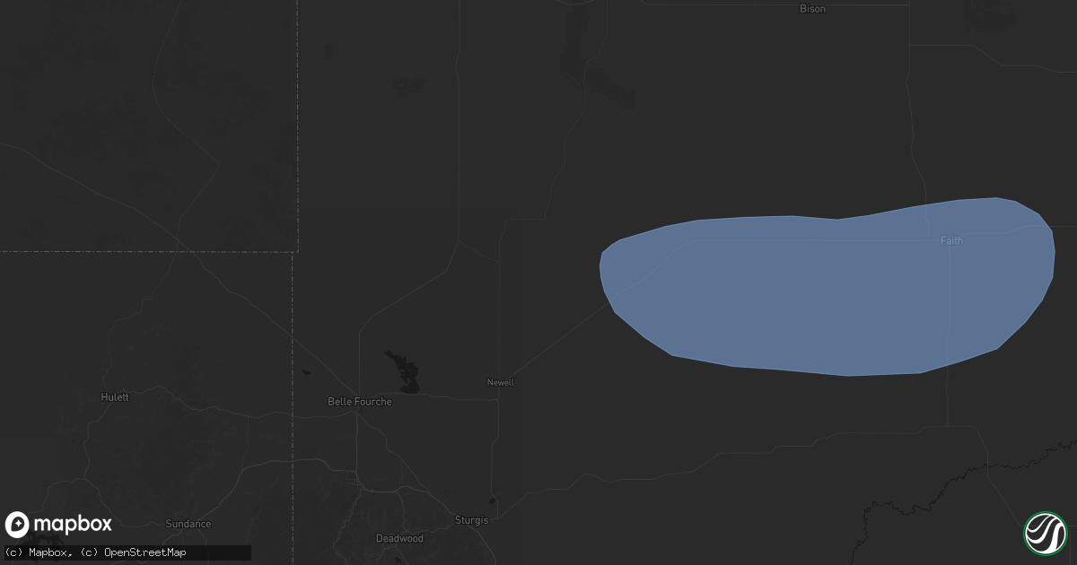 Hail map in Newell, SD on June 18, 2026