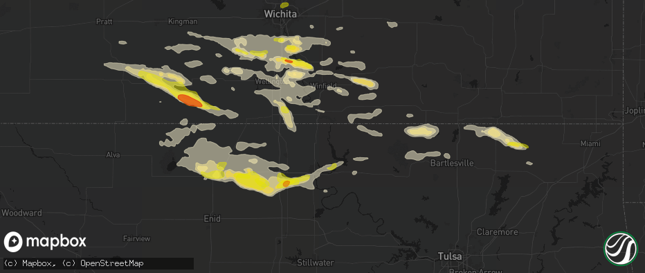 Hail map in Newkirk, OK on June 18, 2026