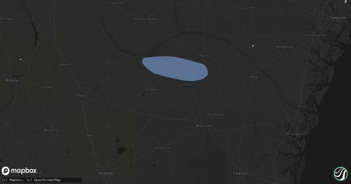 Hail map in Nicholls, GA on June 18, 2026