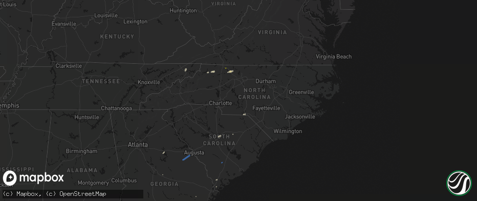 Hail map in North Carolina on June 18, 2026