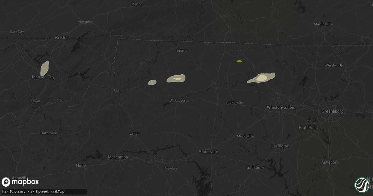 Hail map in North Wilkesboro, NC on June 18, 2026
