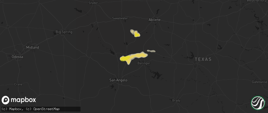 Hail map in Norton, TX on June 18, 2026