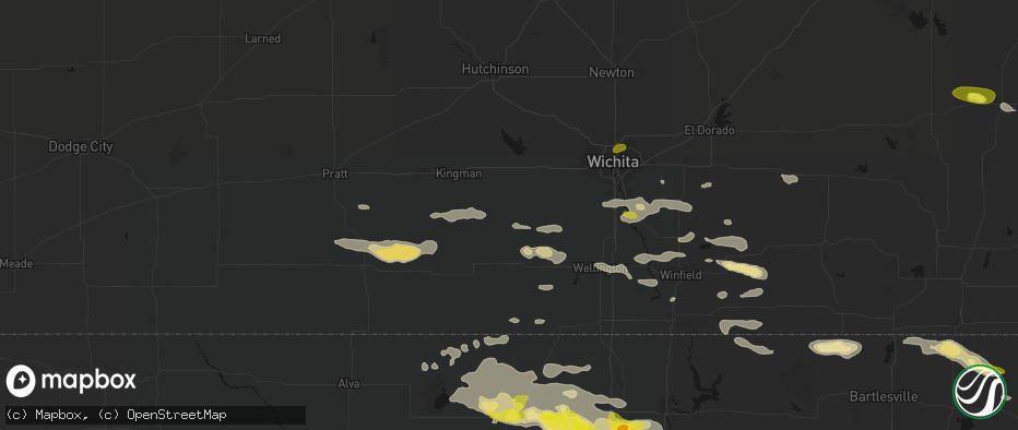 Hail map in Norwich, KS on June 18, 2026