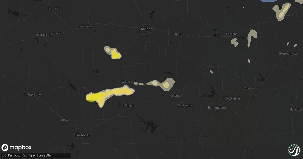 Hail map in Novice, TX on June 18, 2026