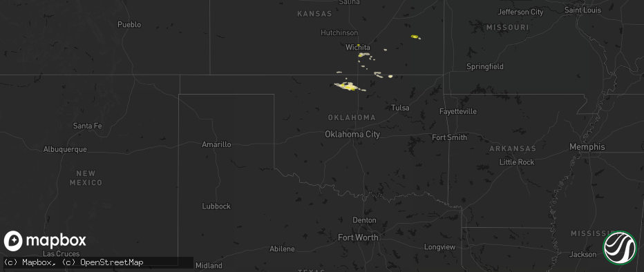 Hail map in Oklahoma on June 18, 2026