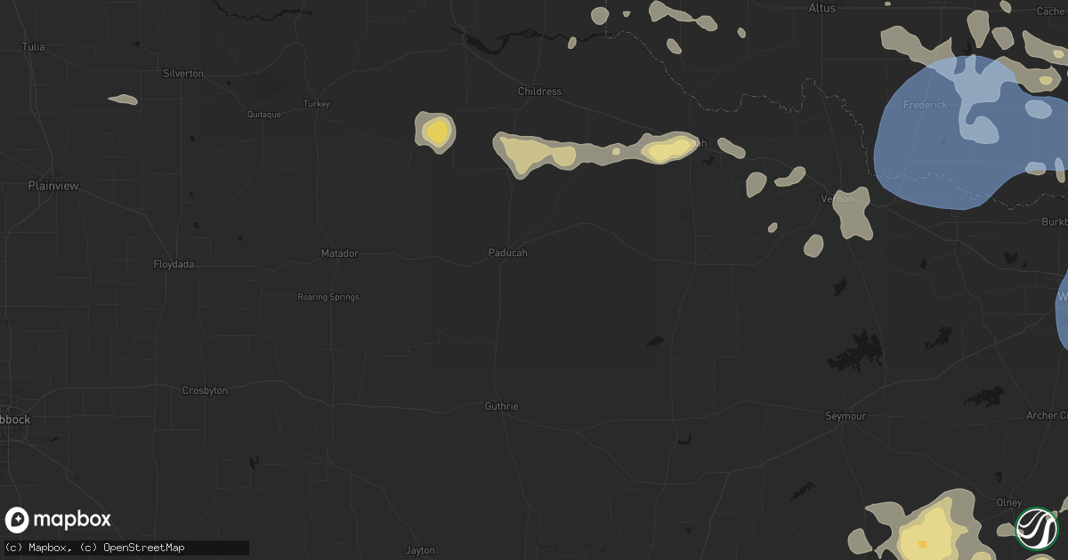 Hail map in Paducah, TX on June 18, 2026