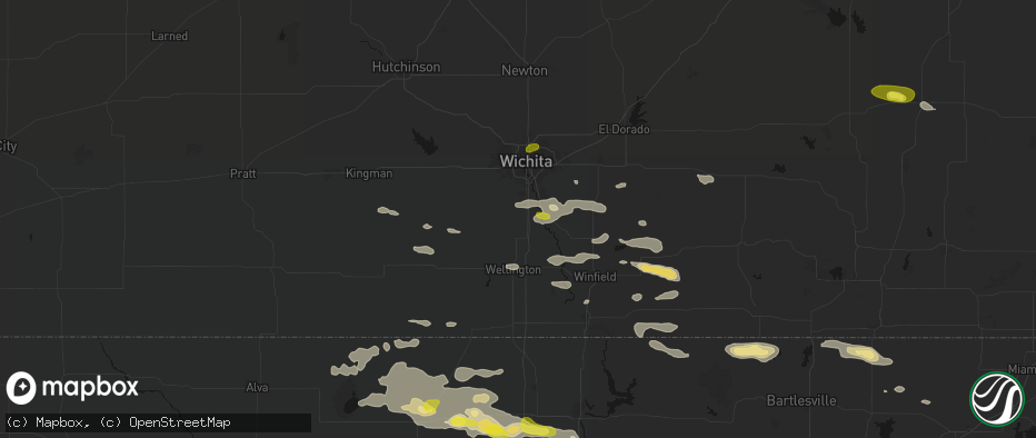 Hail map in Peck, KS on June 18, 2026