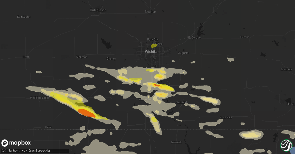 Hail map in Peck, KS on June 18, 2026