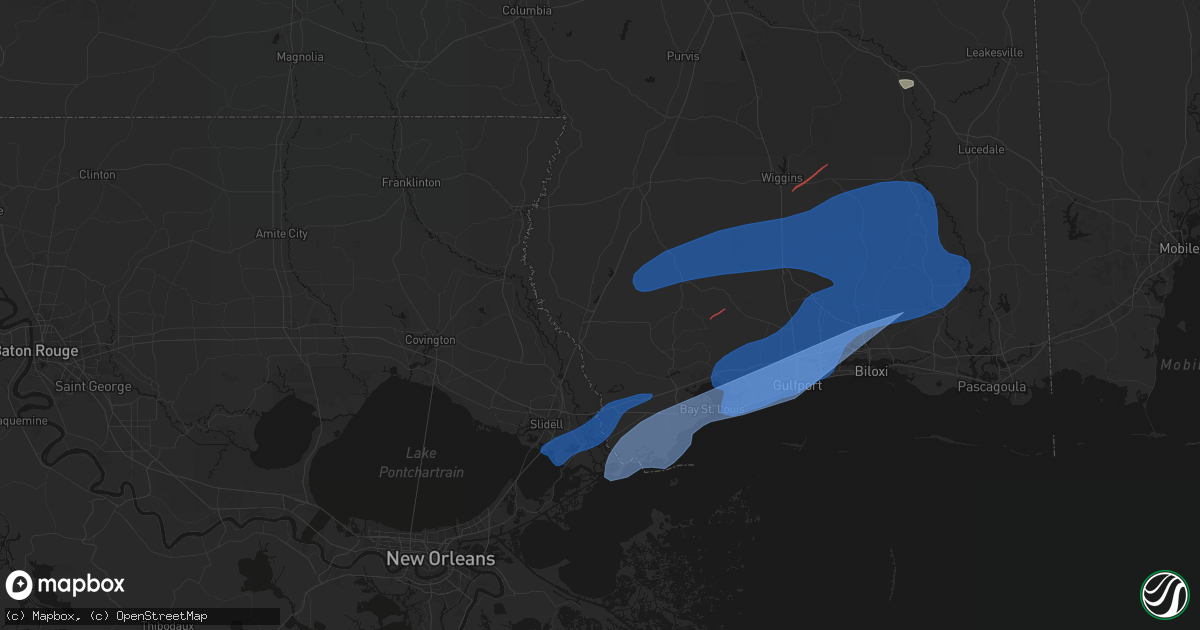 Hail map in Picayune, MS on June 18, 2026