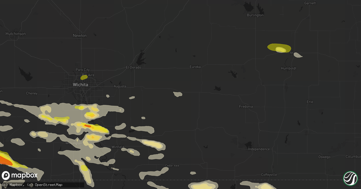 Hail map in Piedmont, KS on June 18, 2026