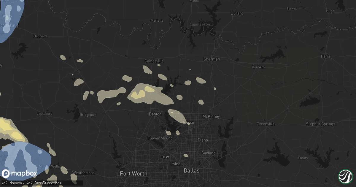 Hail map in Pilot Point, TX on June 18, 2026