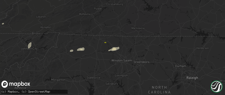 Hail map in Pinnacle, NC on June 18, 2026