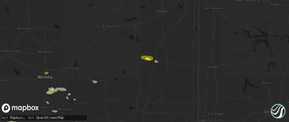 Hail map in Piqua, KS on June 18, 2026