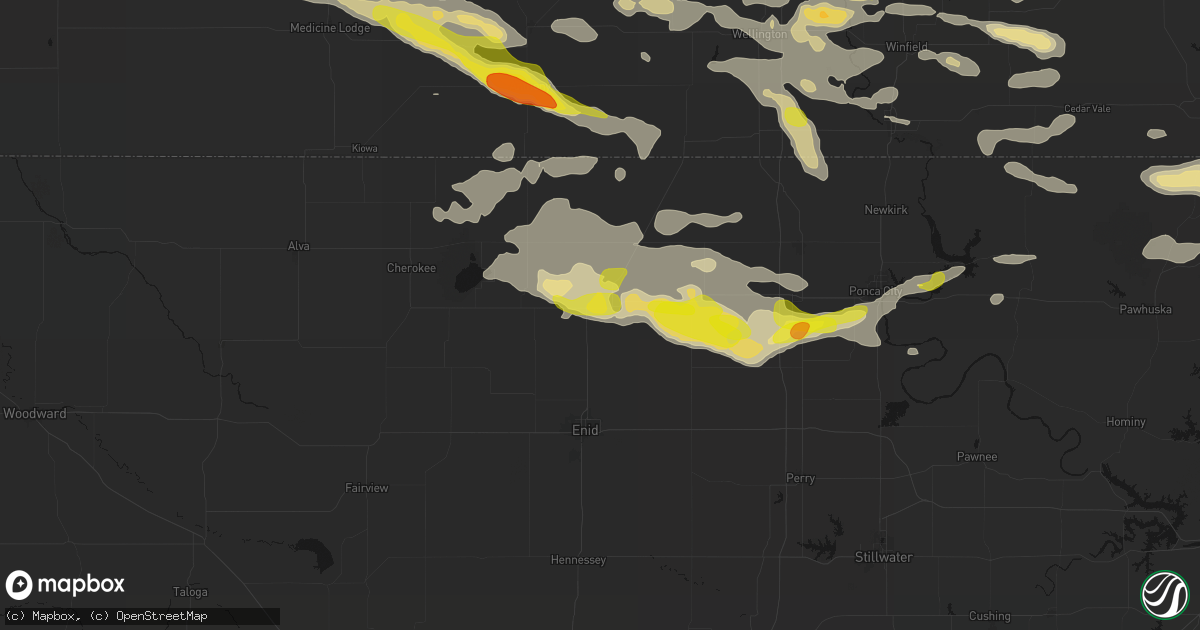 Hail map in Pond Creek, OK on June 18, 2026