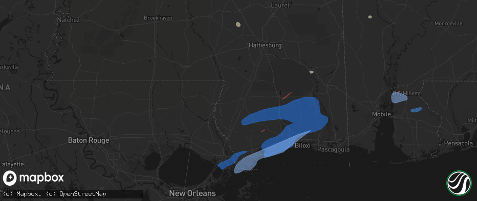 Hail map in Poplarville, MS on June 18, 2026