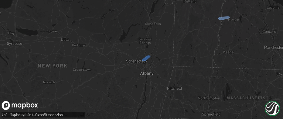 Hail map in Rexford, NY on June 18, 2026