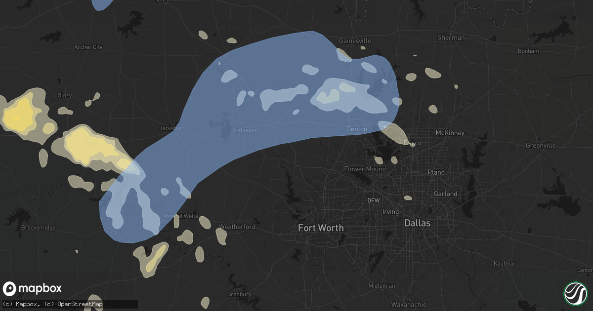 Hail map in Rhome, TX on June 18, 2026