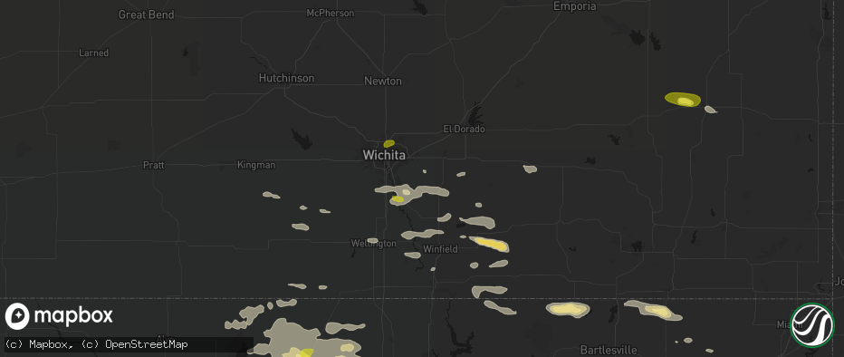Hail map in Rose Hill, KS on June 18, 2026