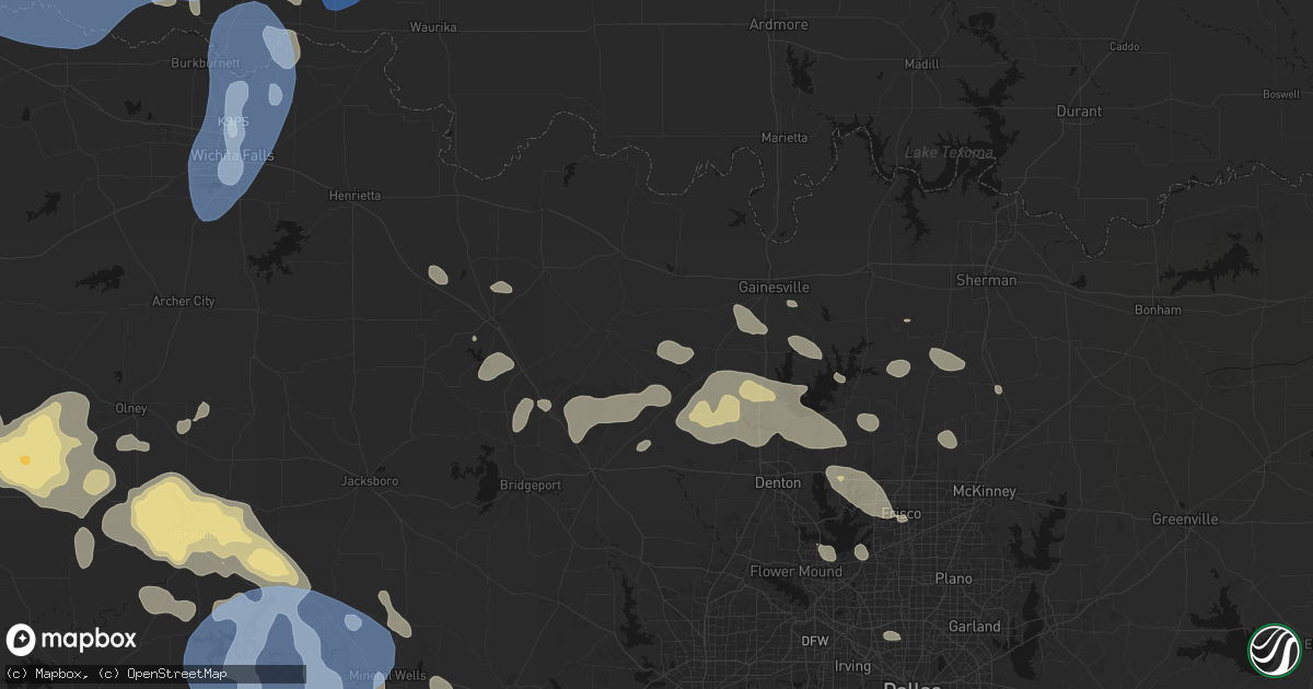 Hail map in Rosston, TX on June 18, 2026