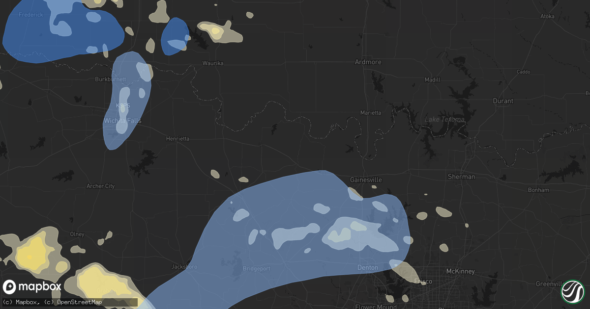 Hail map in Saint Jo, TX on June 18, 2026