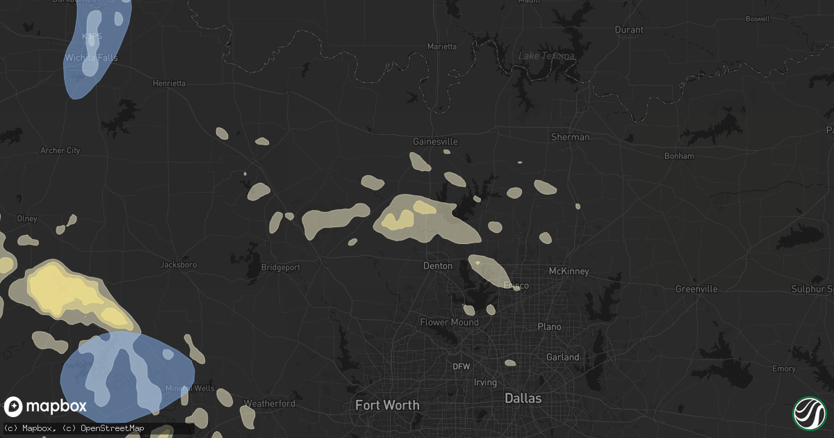 Hail map in Sanger, TX on June 18, 2026