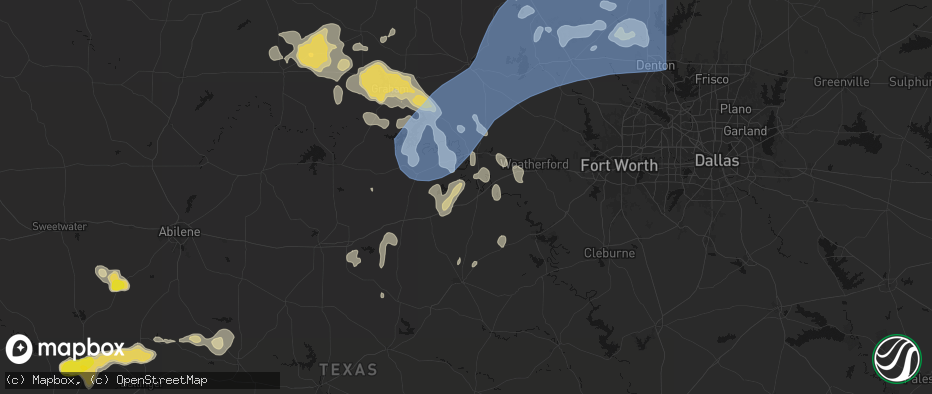 Hail map in Santo, TX on June 18, 2026