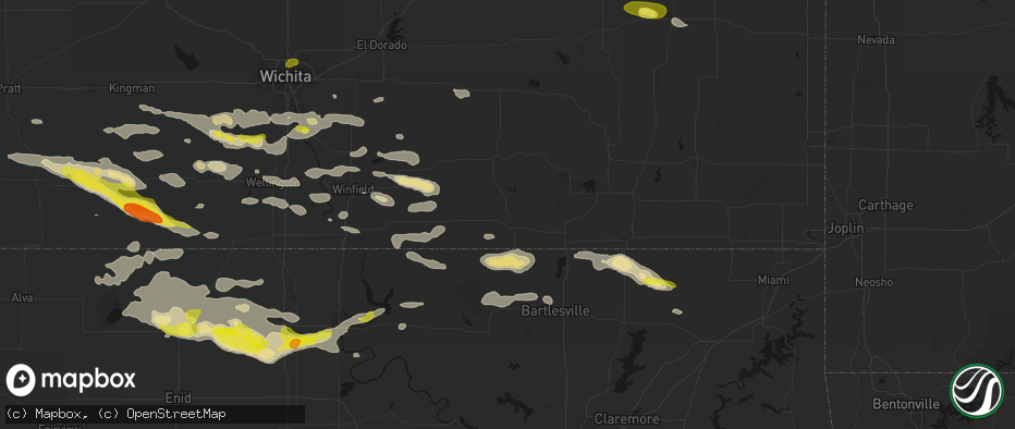 Hail map in Sedan, KS on June 18, 2026