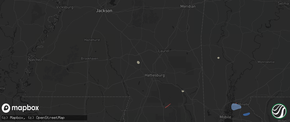Hail map in Seminary, MS on June 18, 2026