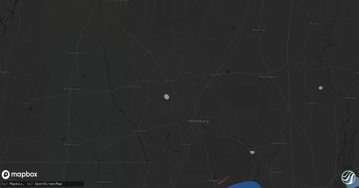 Hail map in Seminary, MS on June 18, 2026