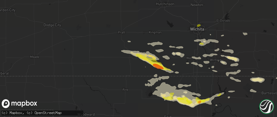 Hail map in Sharon, KS on June 18, 2026