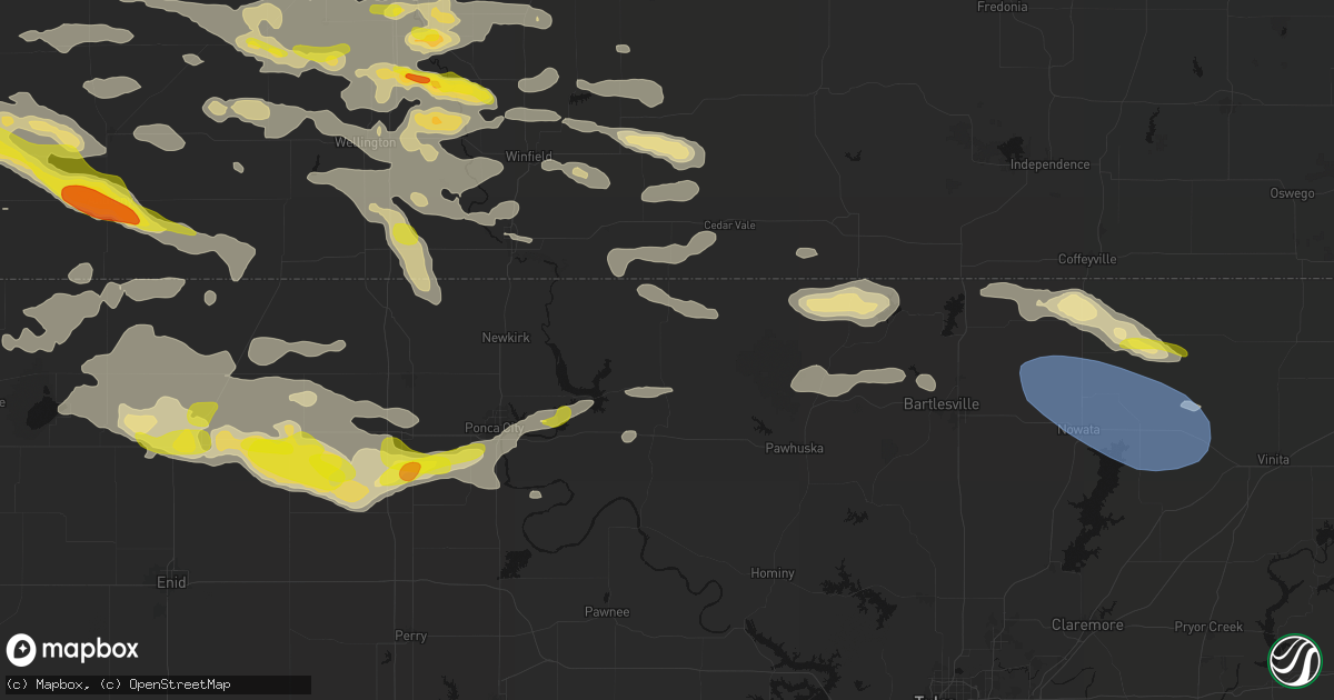 Hail map in Shidler, OK on June 18, 2026