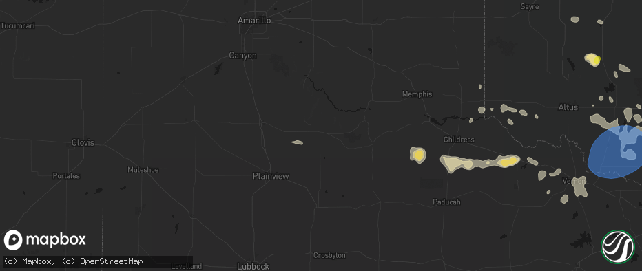 Hail map in Silverton, TX on June 18, 2026