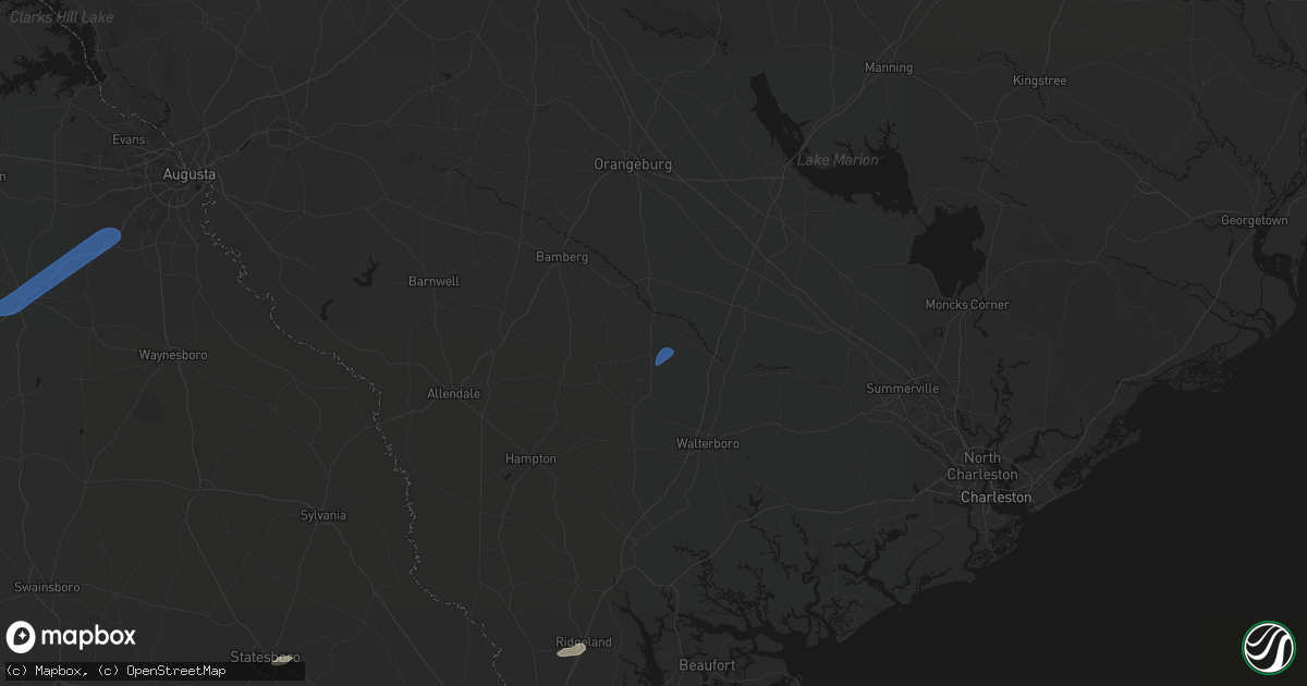 Hail map in Smoaks, SC on June 18, 2026