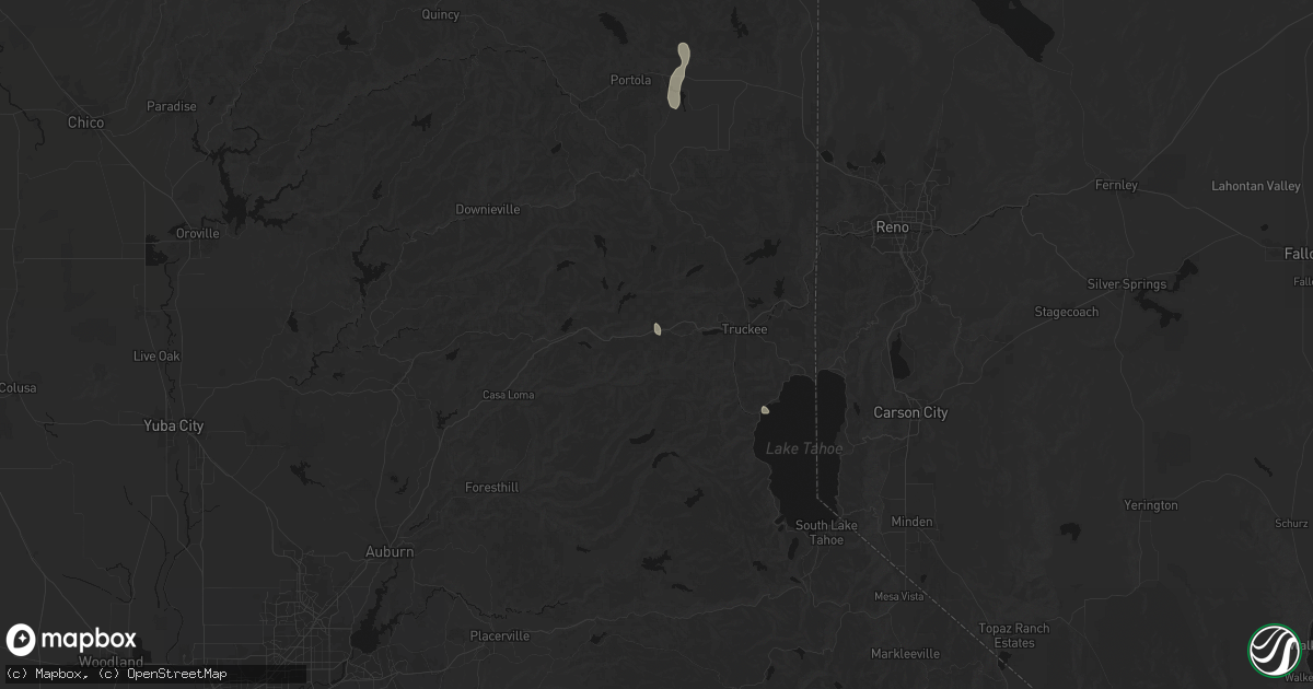 Hail map in Soda Springs, CA on June 18, 2026