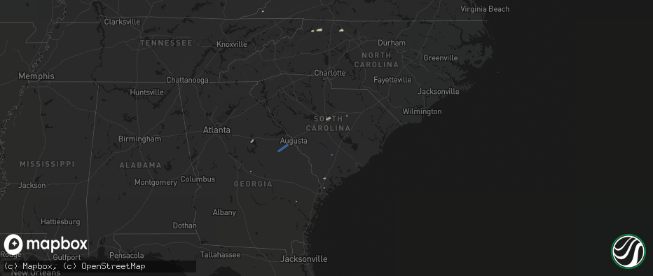 Hail map in South Carolina on June 18, 2026