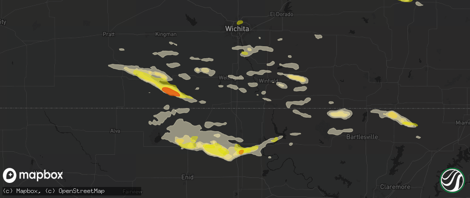 Hail map in South Haven, KS on June 18, 2026