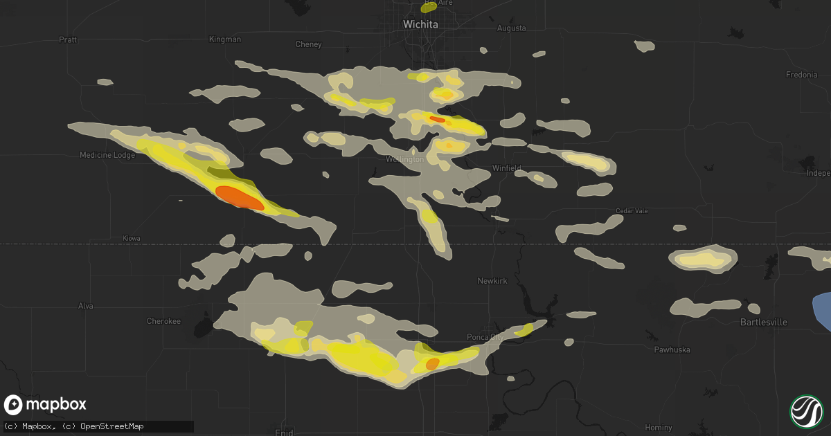Hail map in South Haven, KS on June 18, 2026