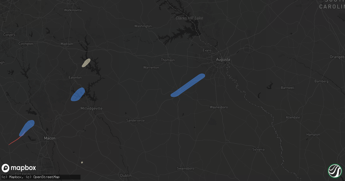 Hail map in Stapleton, GA on June 18, 2026