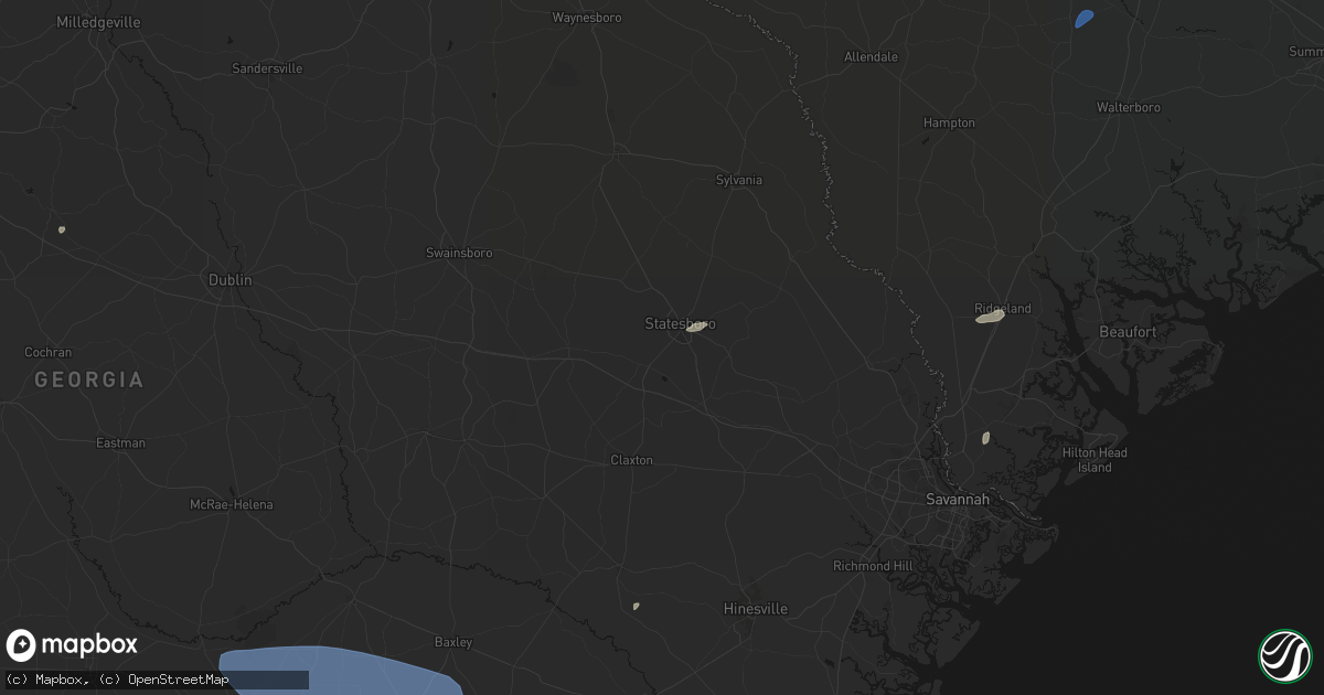 Hail map in Statesboro, GA on June 18, 2026