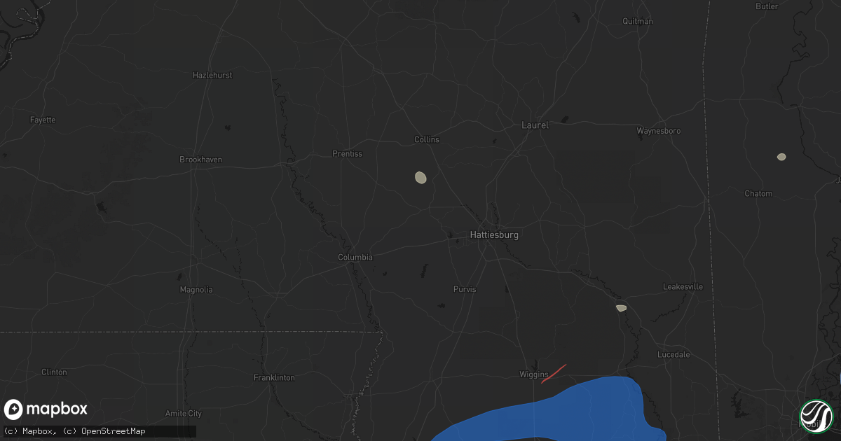 Hail map in Sumrall, MS on June 18, 2026
