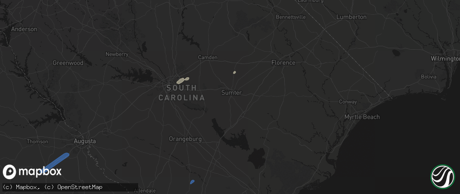 Hail map in Sumter, SC on June 18, 2026