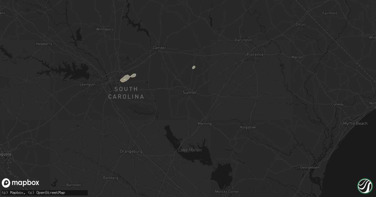 Hail map in Sumter, SC on June 18, 2026